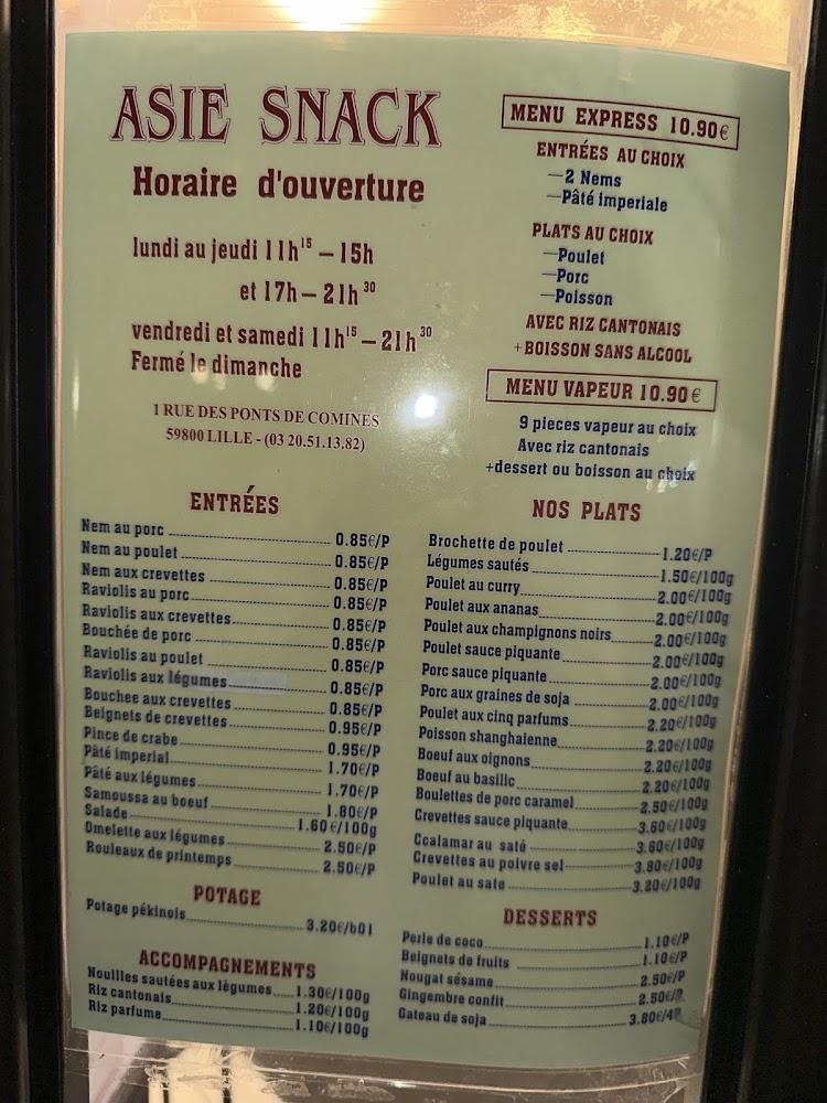 Asie Snack - Menu Image 1